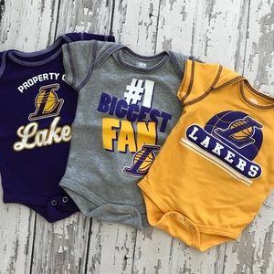 Laker baby onesies 0-3M 3 piece